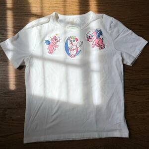 Vtg Jones Sport Embroidered Flying Pigs Graphic Tee Size Small
